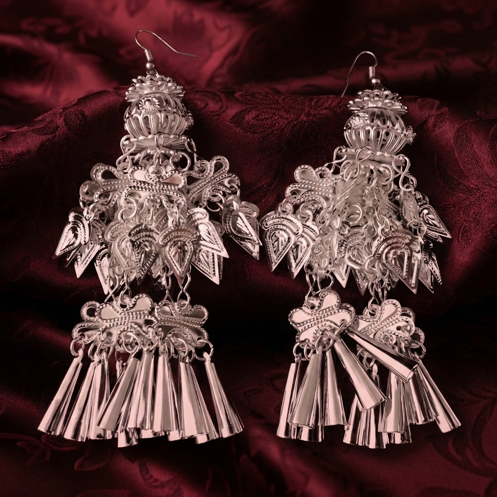 Miao Silver Earrings  | Ethnic Heritage