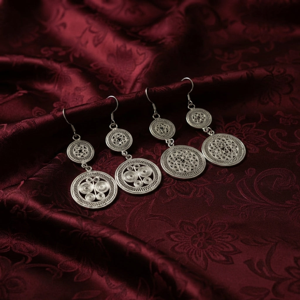 Miao Silver Earrings | Ethnic Heritage