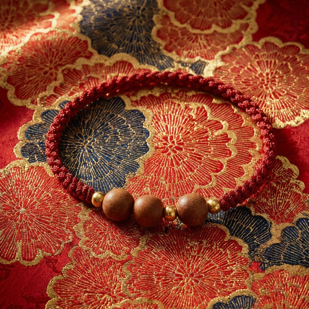 Year of Horse Peach Wood Protection String