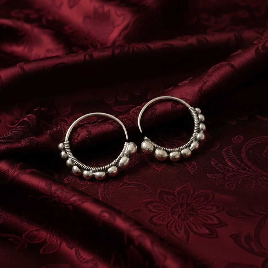 Miao Silver Earrings | Ethnic Heritage