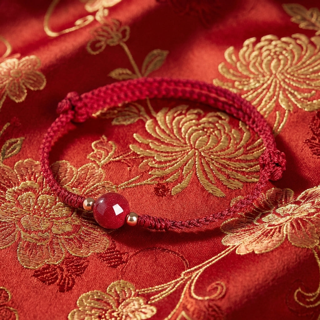 Infinite Wealth Cinnabar Hand-Woven String