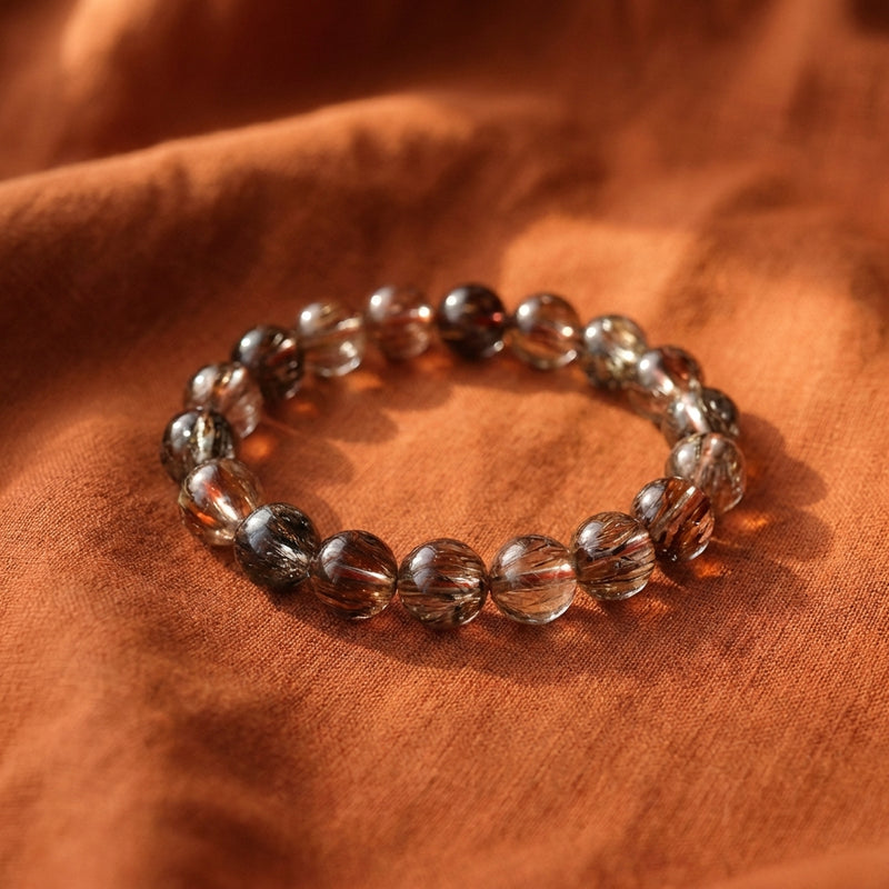 Black Gold Super Seven Bracelet - 7A Light | All-Chakra Activation Crystal