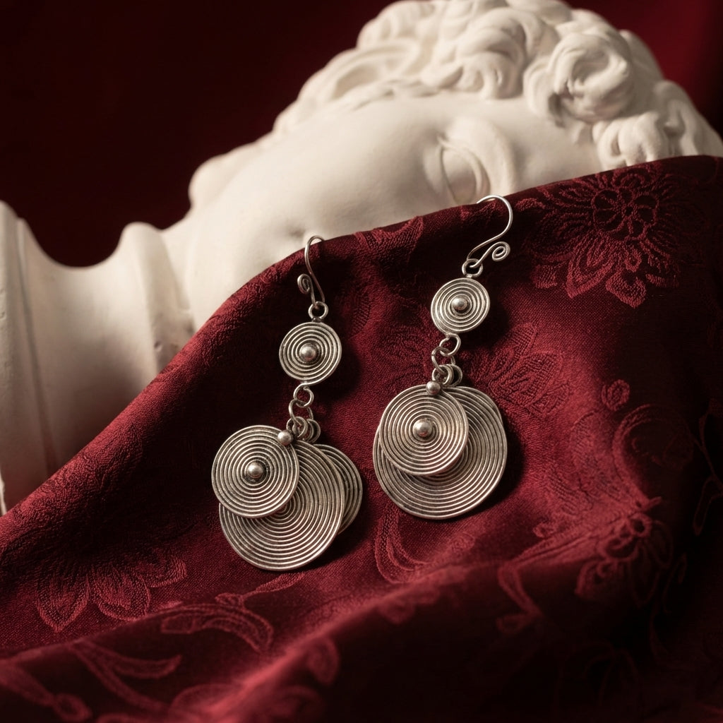 Miao Silver Earrings | Ethnic Heritage