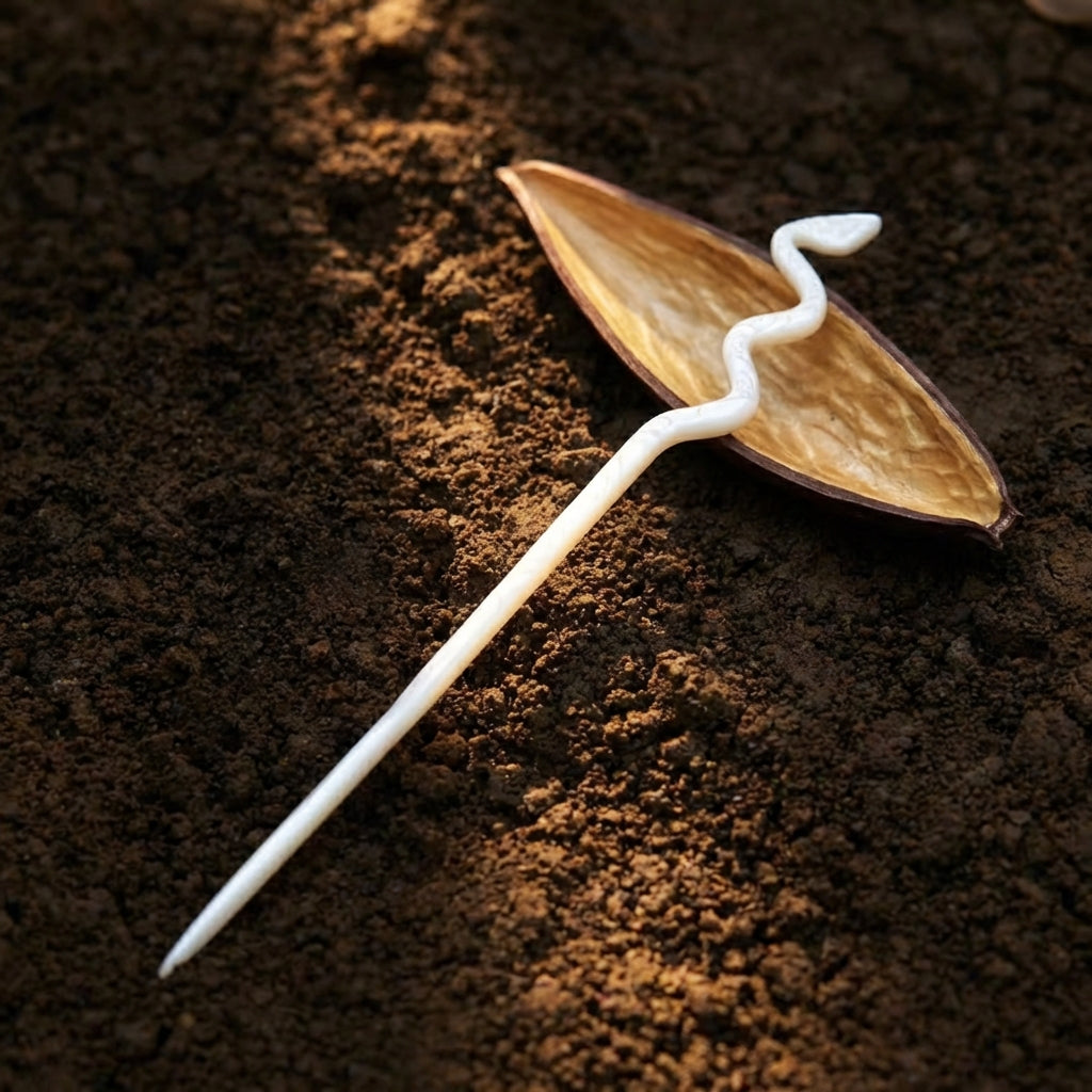 Silver Hairpin Tea Knife - Ruyi (Wishes Fulfilled) | Miao Artifact