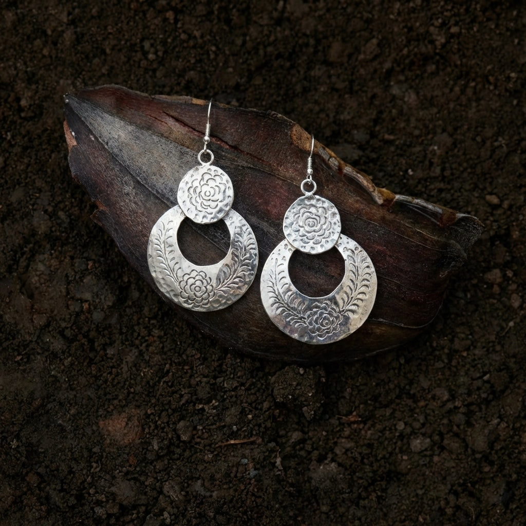 Miao Silver Earring Components - DIY Ethnic Jewelry Parts