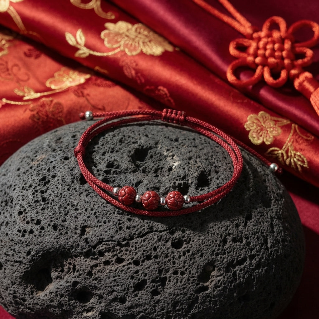 Elegant Black Cinnabar Lotus String