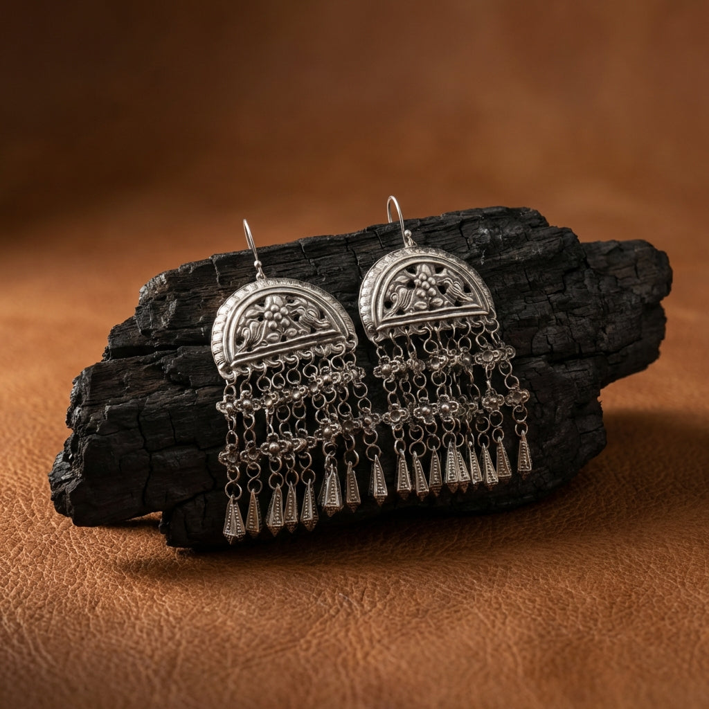Miao Silver Earrings | Ethnic Jewelry