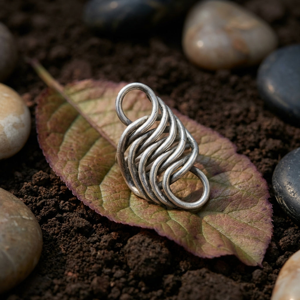 Miao Silver Statement Ring - Adjustable Bohemian Design