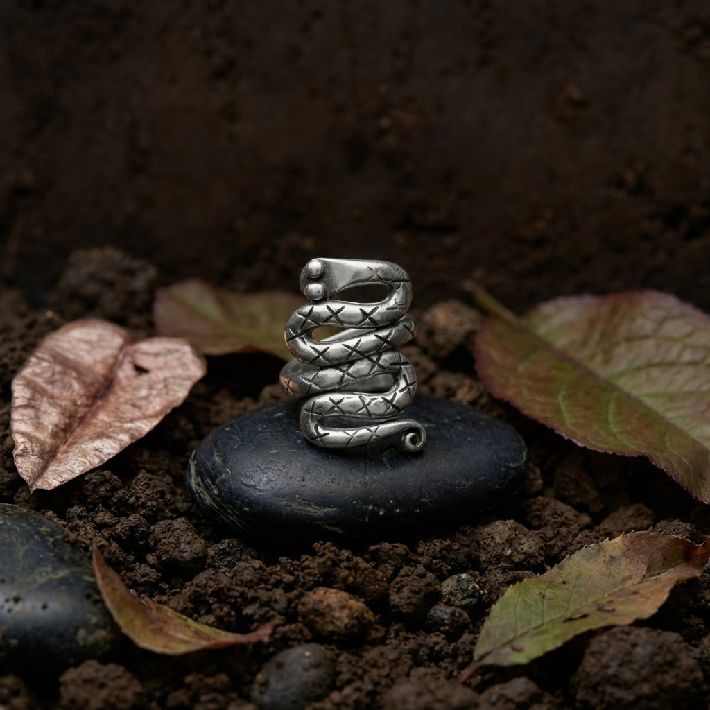 Miao Silver Statement Ring - Adjustable Bohemian Design