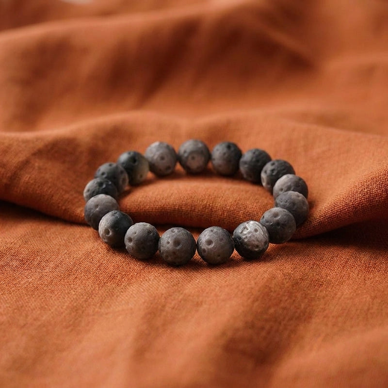 Natural Matte Silver Obsidian Planet Bracelet