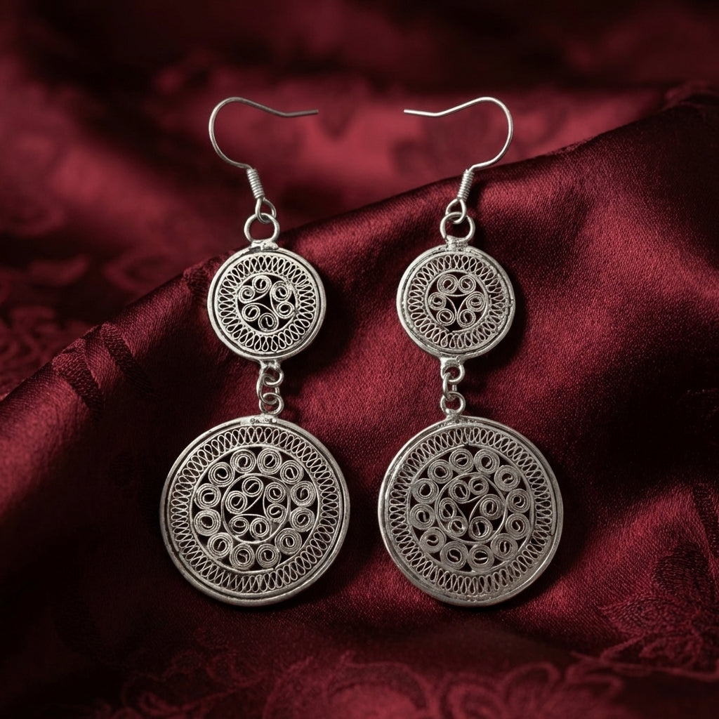 Miao Silver Earrings | Ethnic Heritage