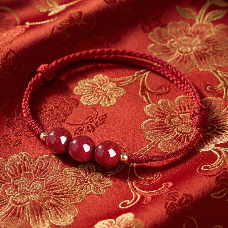 Infinite Wealth Cinnabar Hand-Woven String
