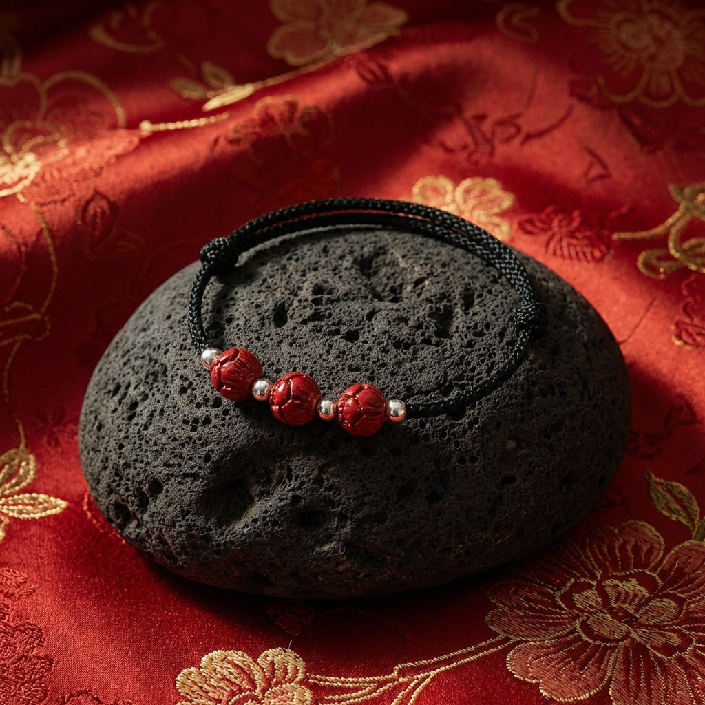 Elegant Black Cinnabar Lotus String