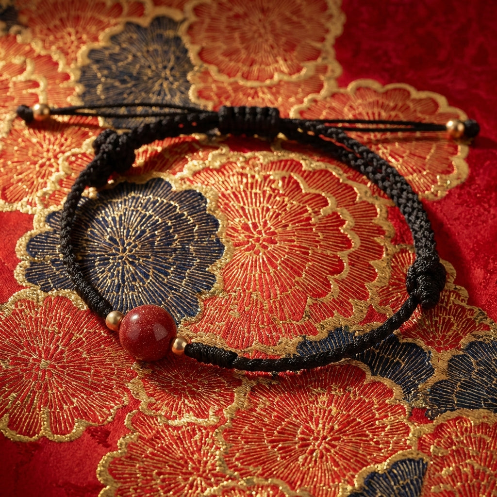 Infinite Wealth Cinnabar Hand-Woven String