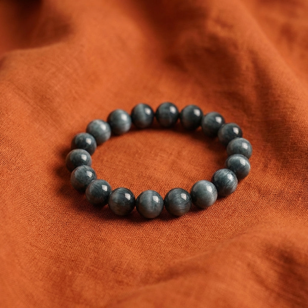 Hawk's Eye (Blue Tiger's Eye) Bracelet - Vision & Courage | Throat Chakra