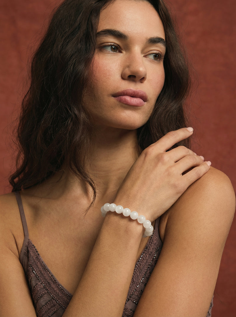 Natural White Moonstone Bracelet - Divine Feminine | Lunar Energy