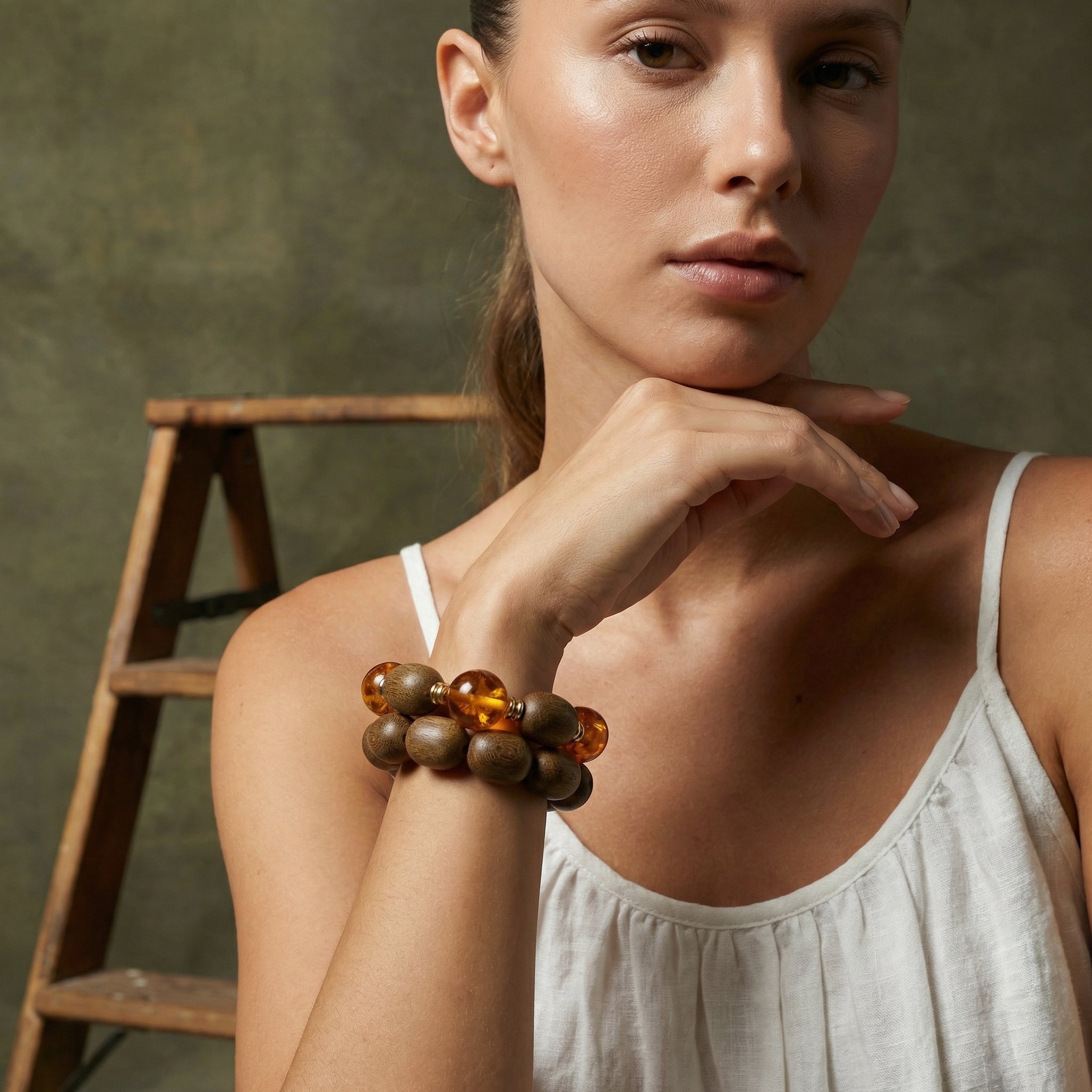 Golden Hematite & Agarwood Bracelet