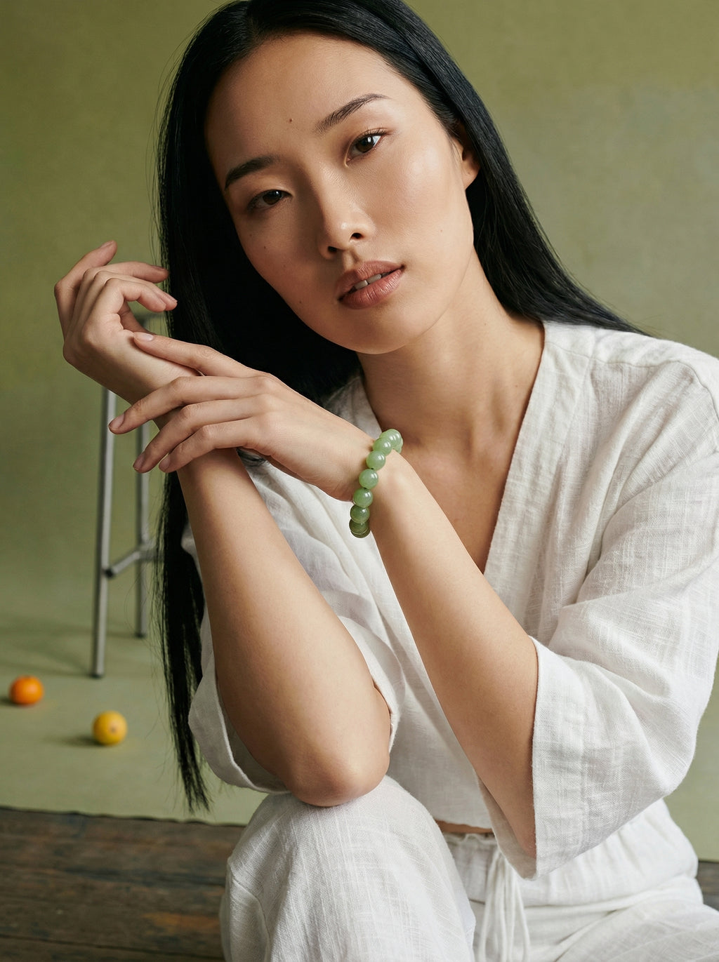Natural Hetian Green Jade Bracelet