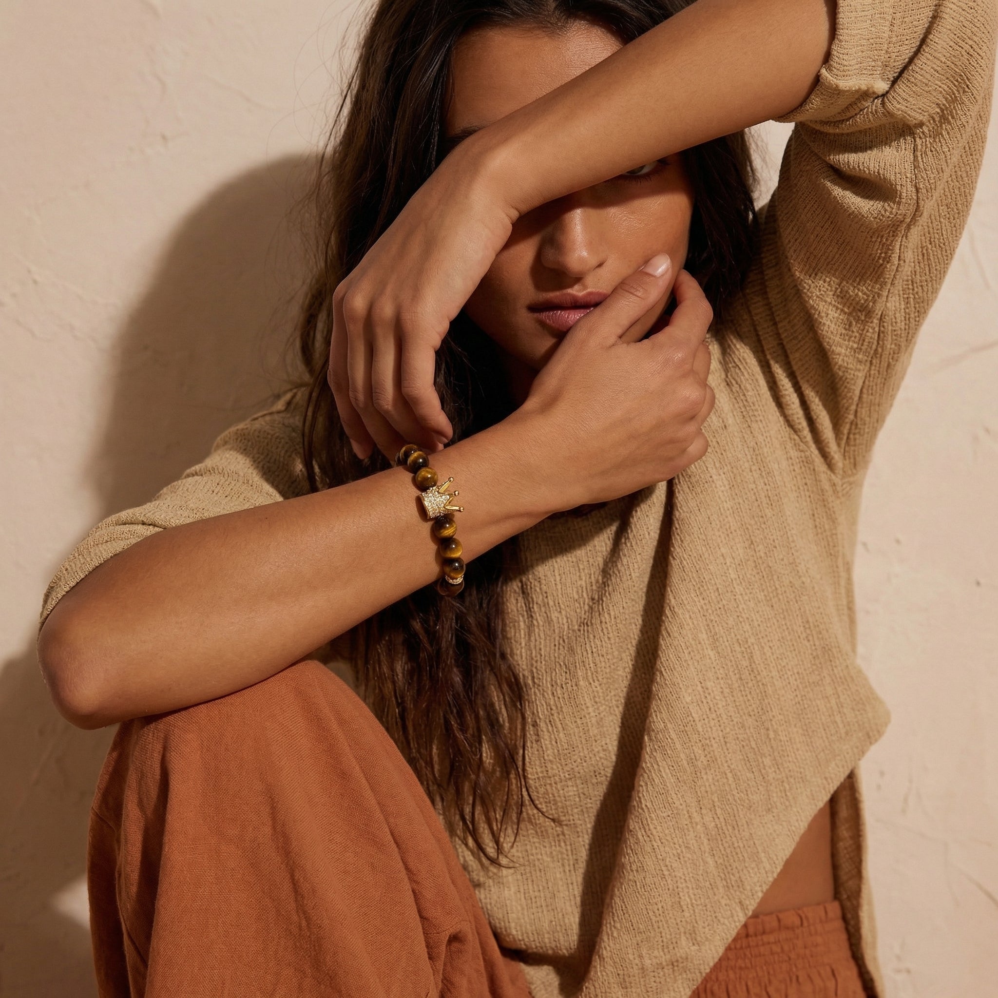 Yellow Tiger's Eye & Smoky Quartz Bracelet