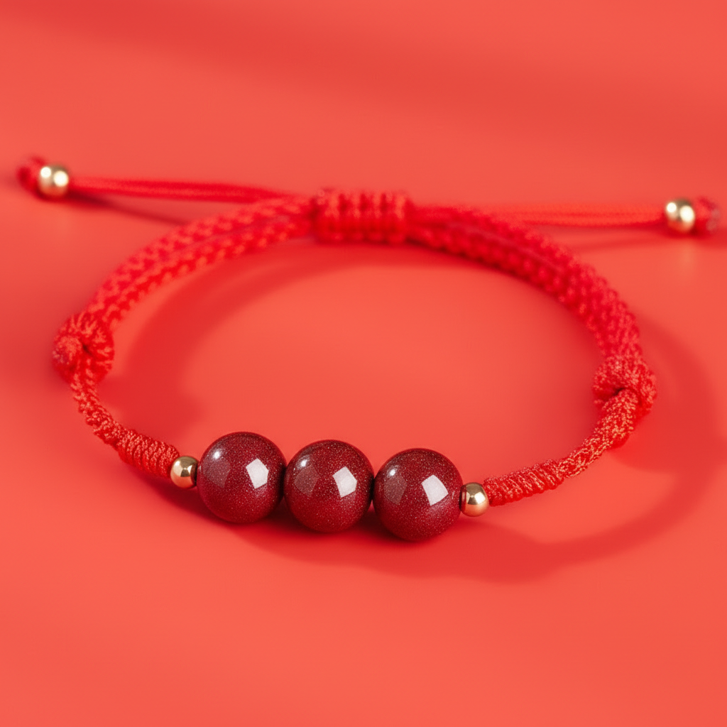 Infinite Wealth Cinnabar Hand-Woven String