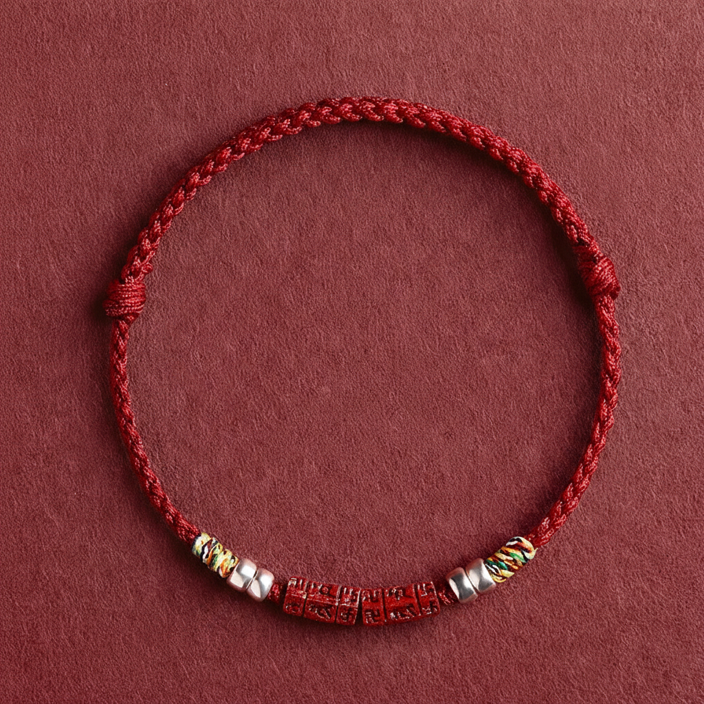 Cinnabar Six Character Mantra Protection String