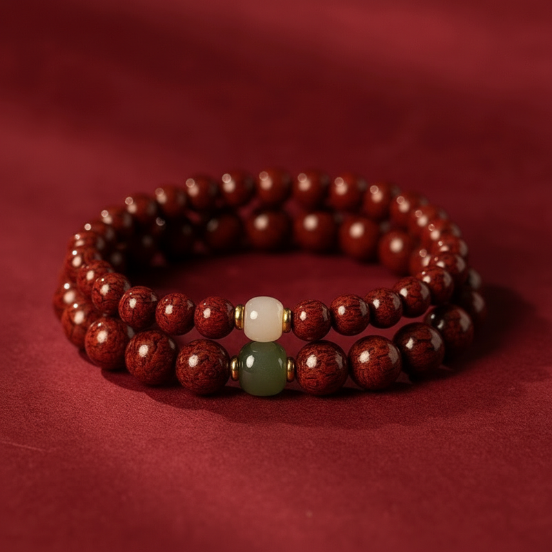 Genuine Cinnabar Hetian Jade Bracelet