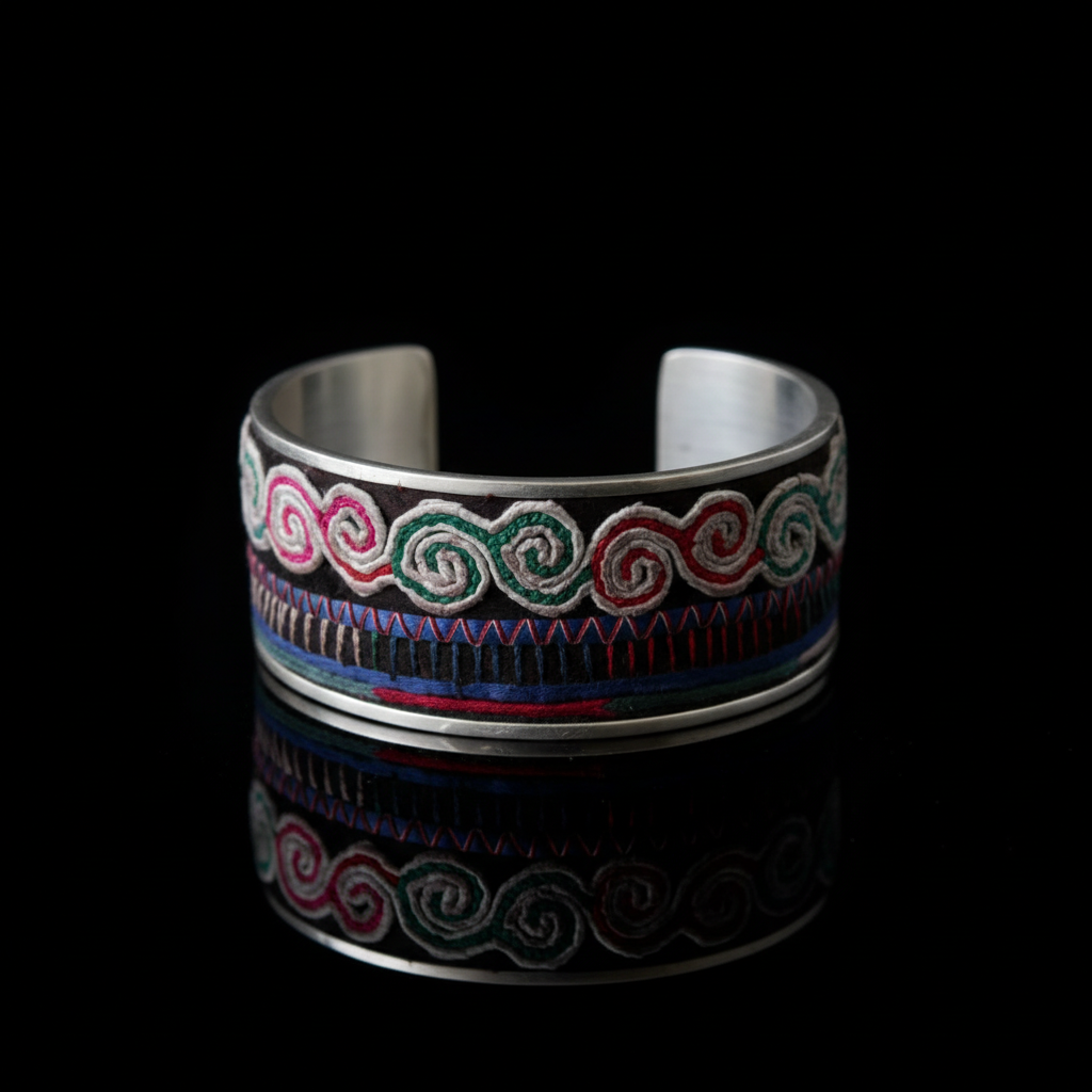 Vintage Embroidery Miao Silver Bracelet | Heritage