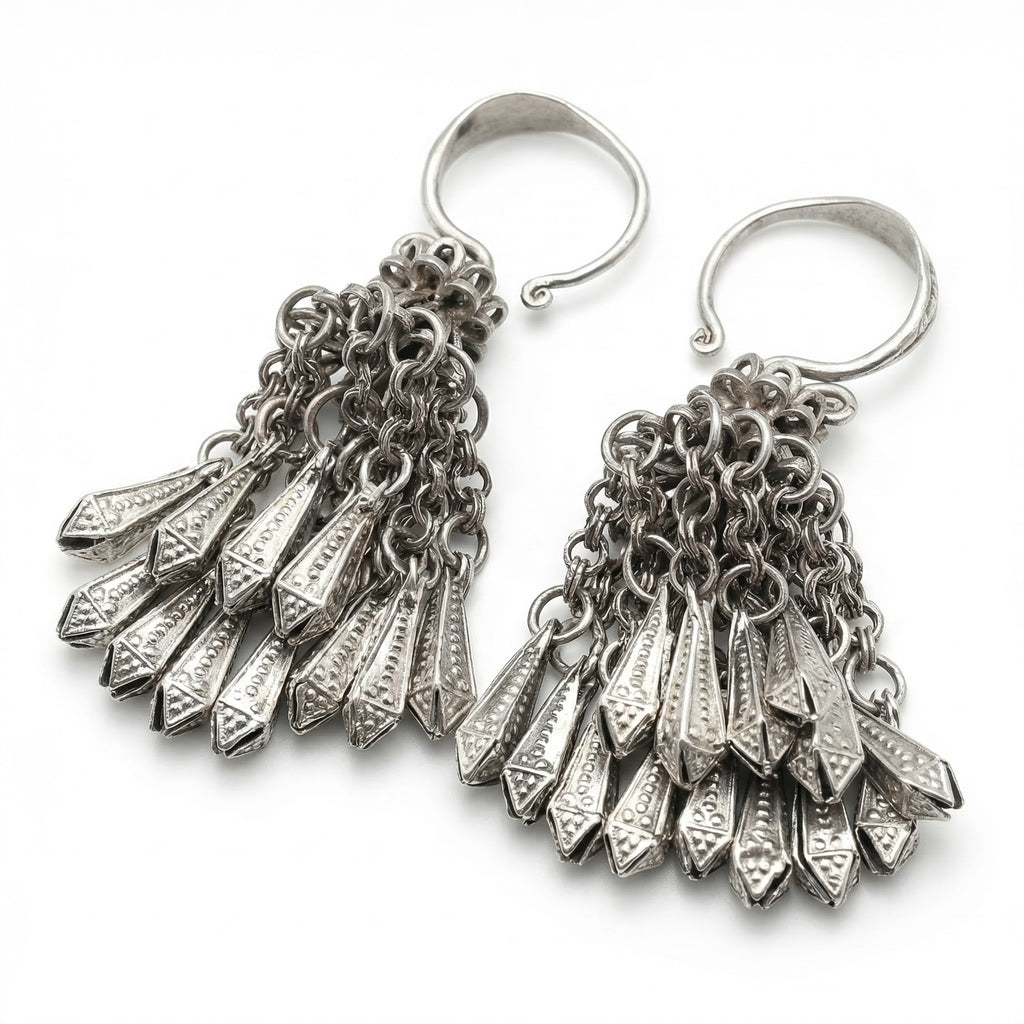 Miao Silver Earrings  | Ethnic Heritage