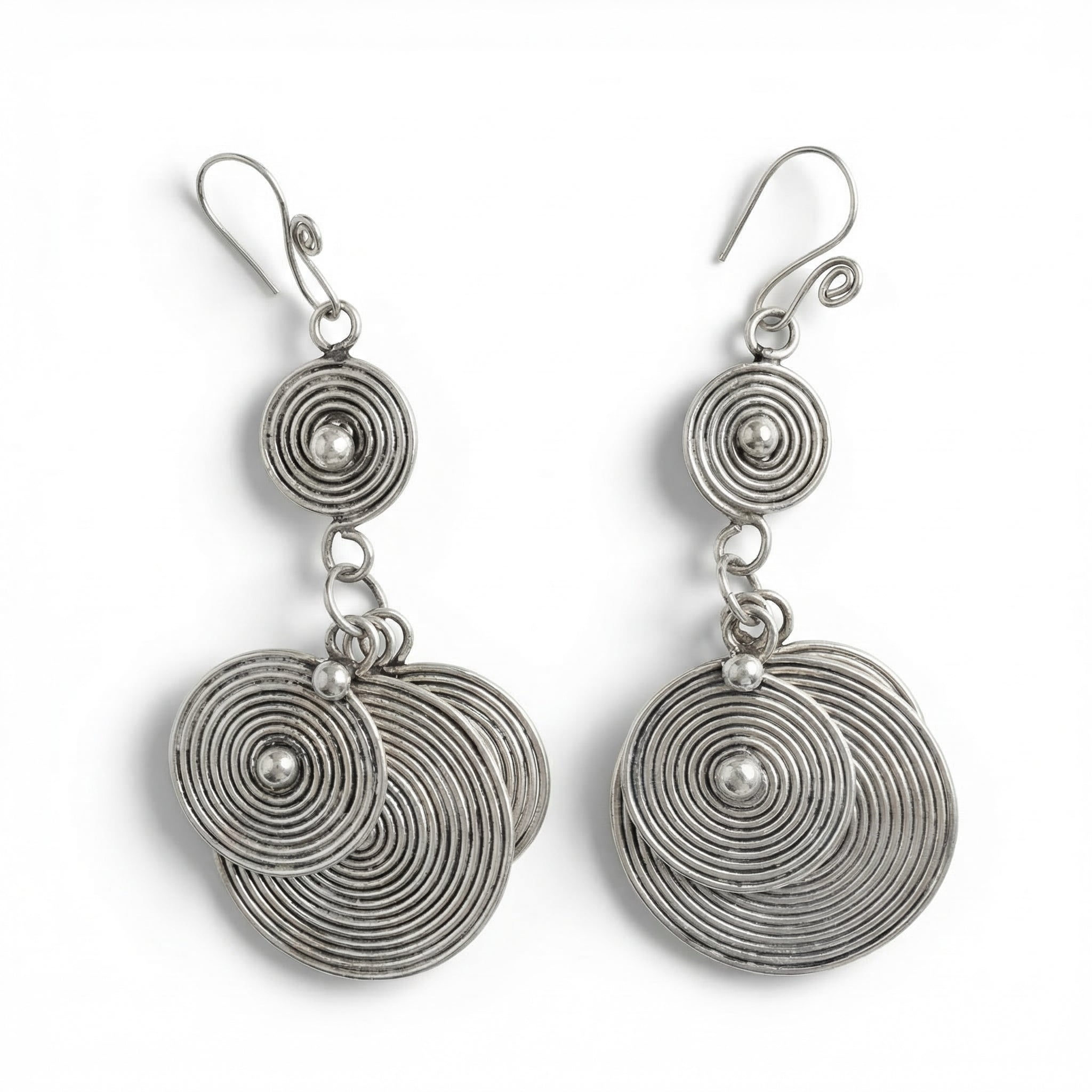 Miao Silver Earrings | Ethnic Heritage
