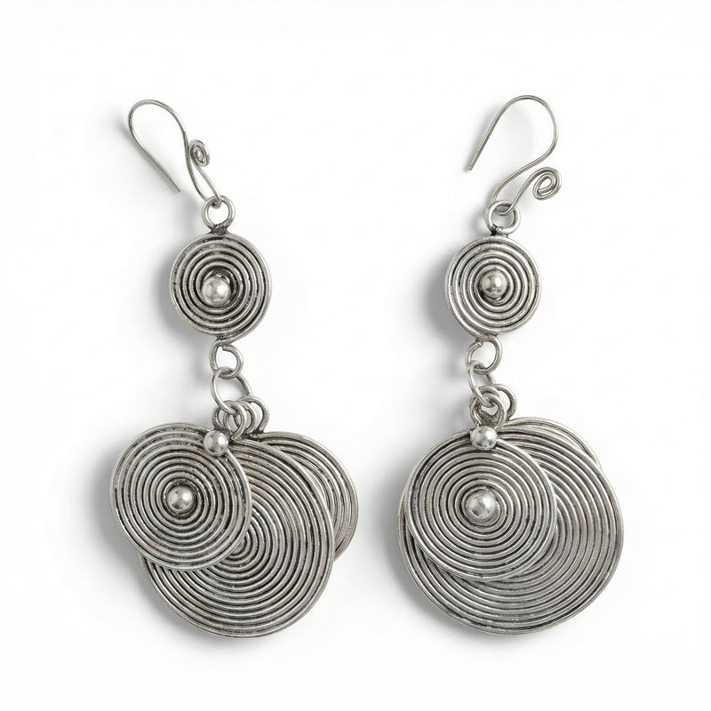 Miao Silver Earrings | Ethnic Heritage