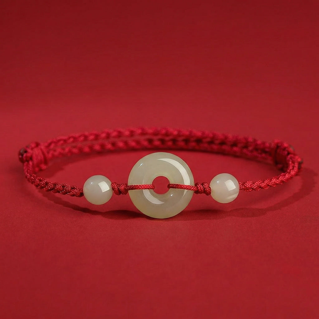 Hetian Jade Peace Knot Bracelet