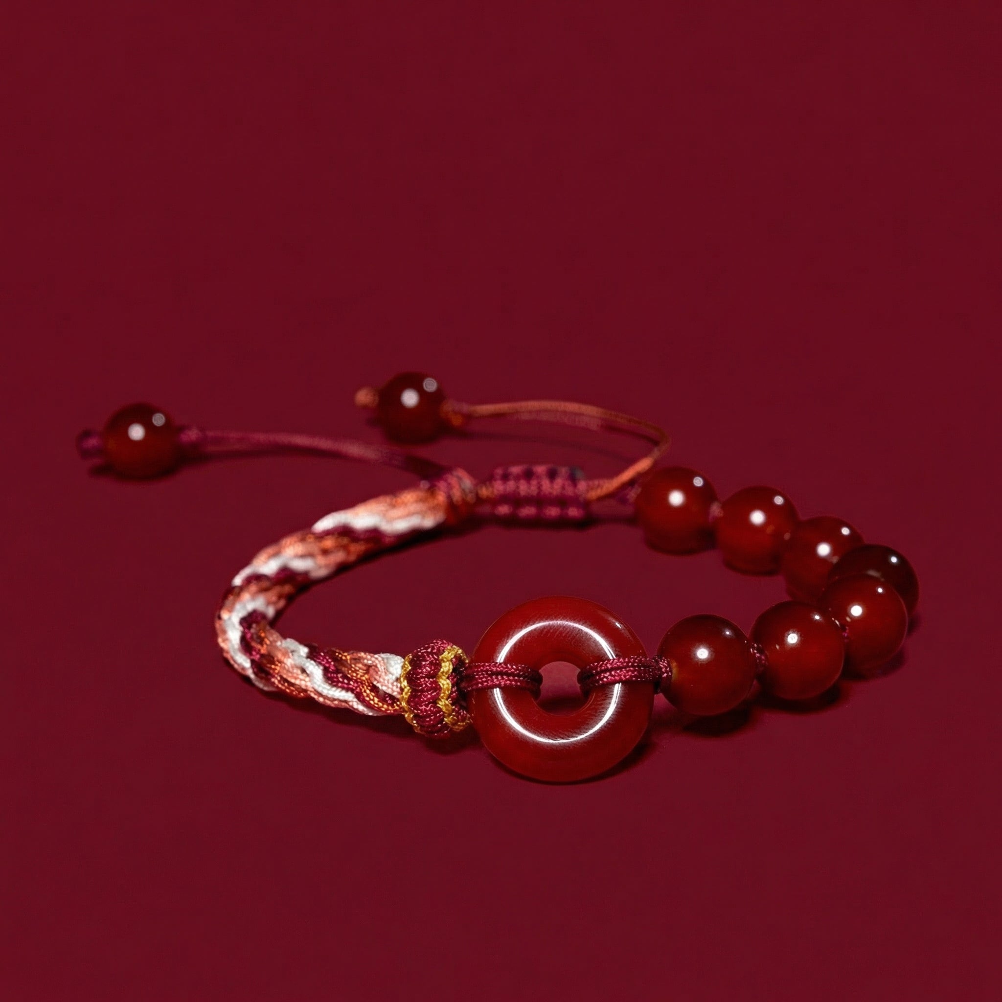 Dunhuang Red Agate Peace Knot String