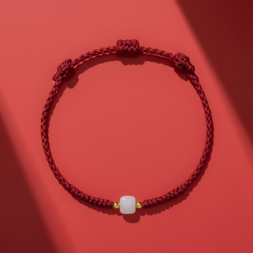 Hetian Jade Transfer Bead Hand-Woven String