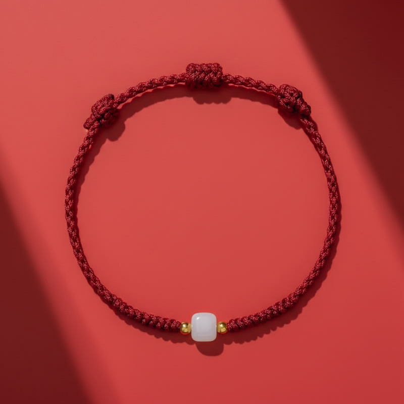 Hetian Jade Transfer Bead Hand-Woven String