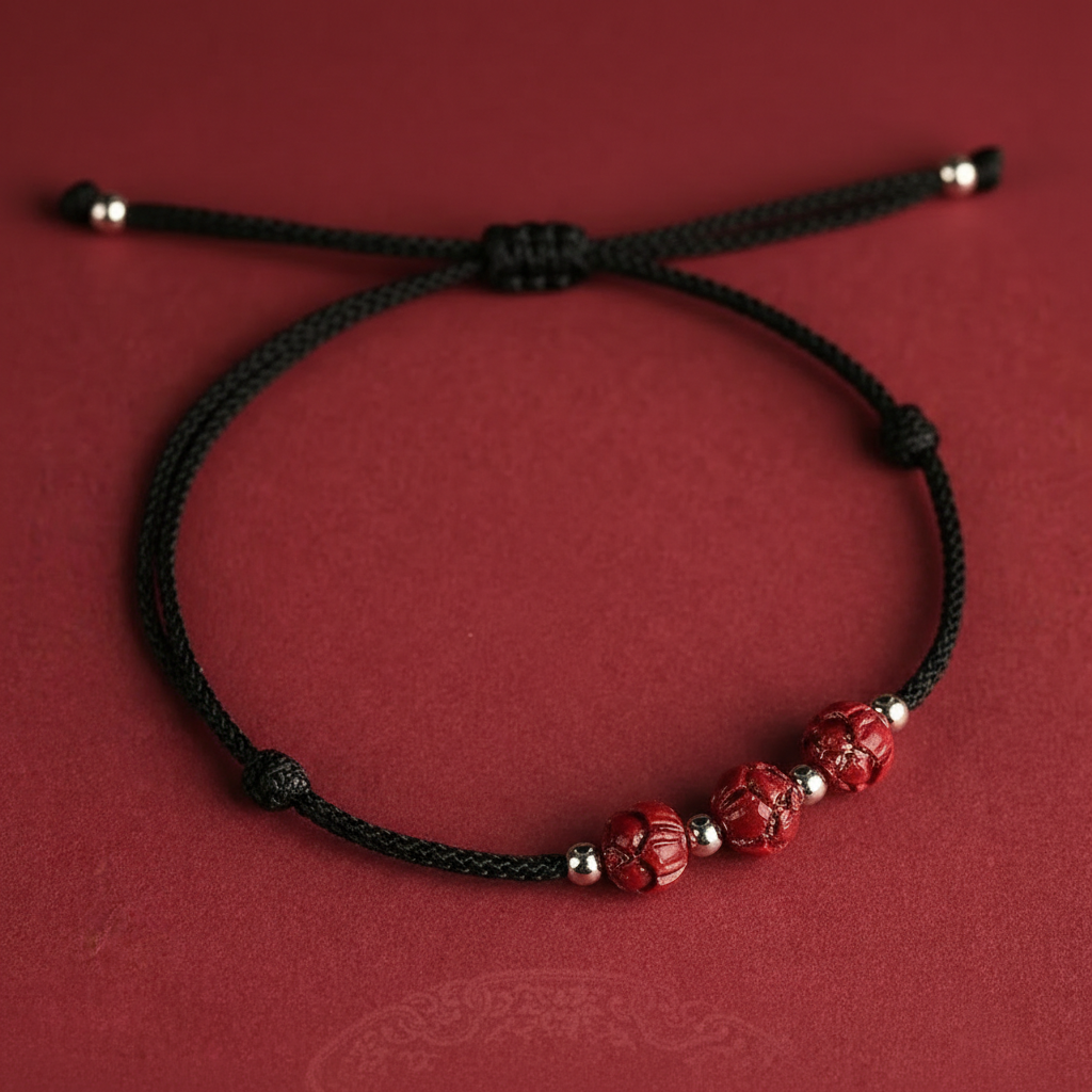 Elegant Black Cinnabar Lotus String