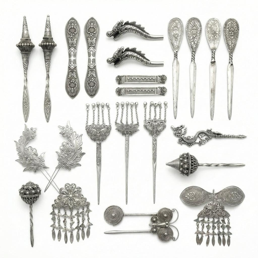 Miao Silver Hair Accessory Bundle | Ethnic Heritage