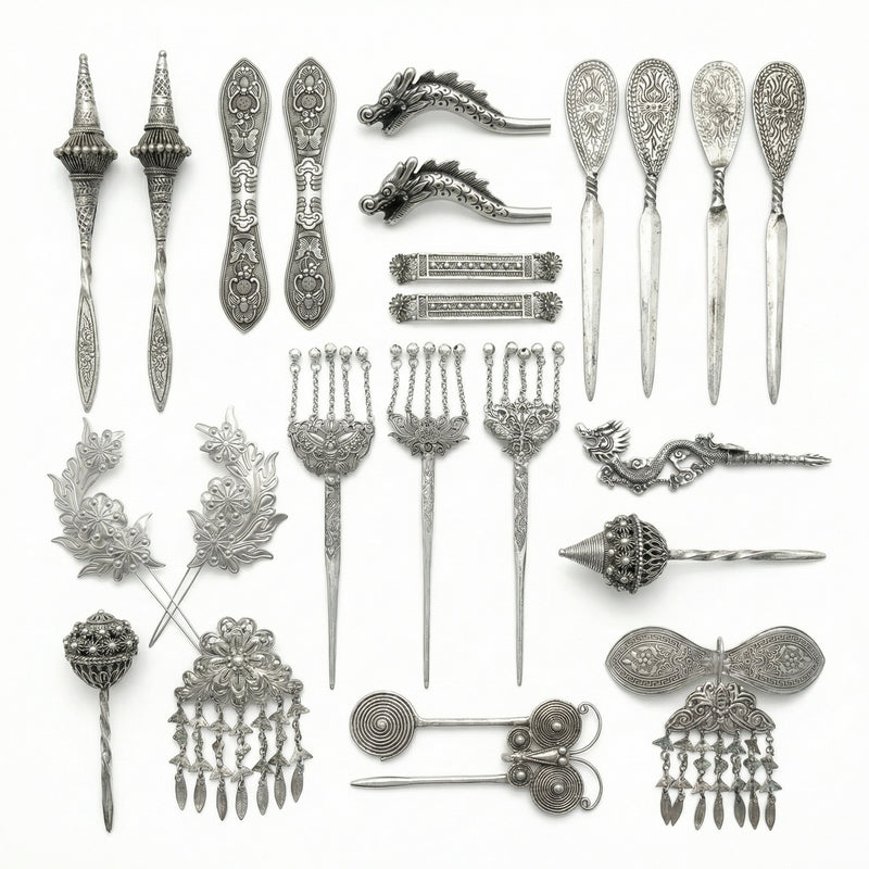 Miao Silver Hair Accessory Bundle | Ethnic Heritage