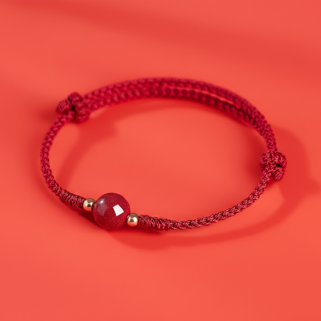 Infinite Wealth Cinnabar Hand-Woven String