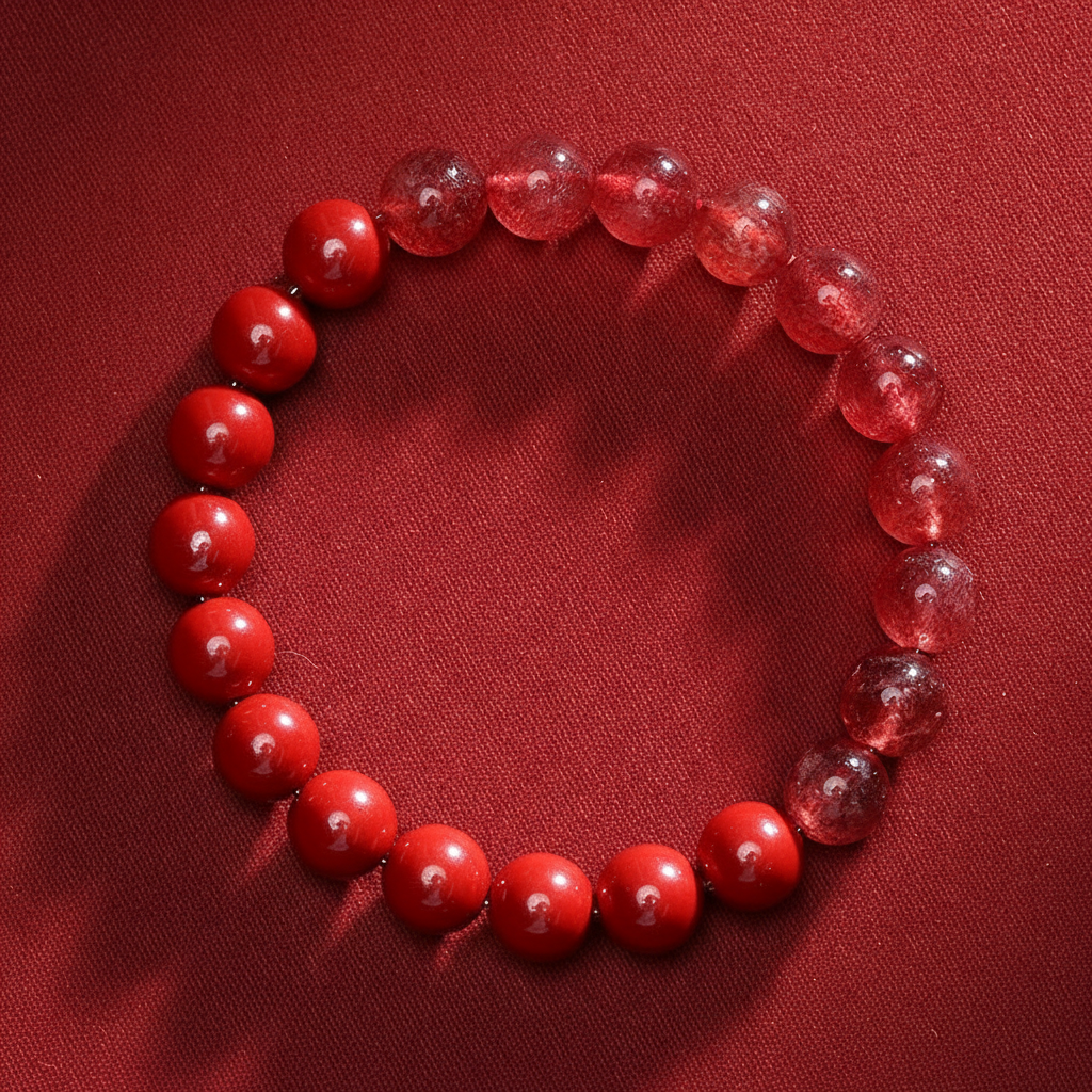 Cinnabar & Strawberry Quartz Prayer Beads