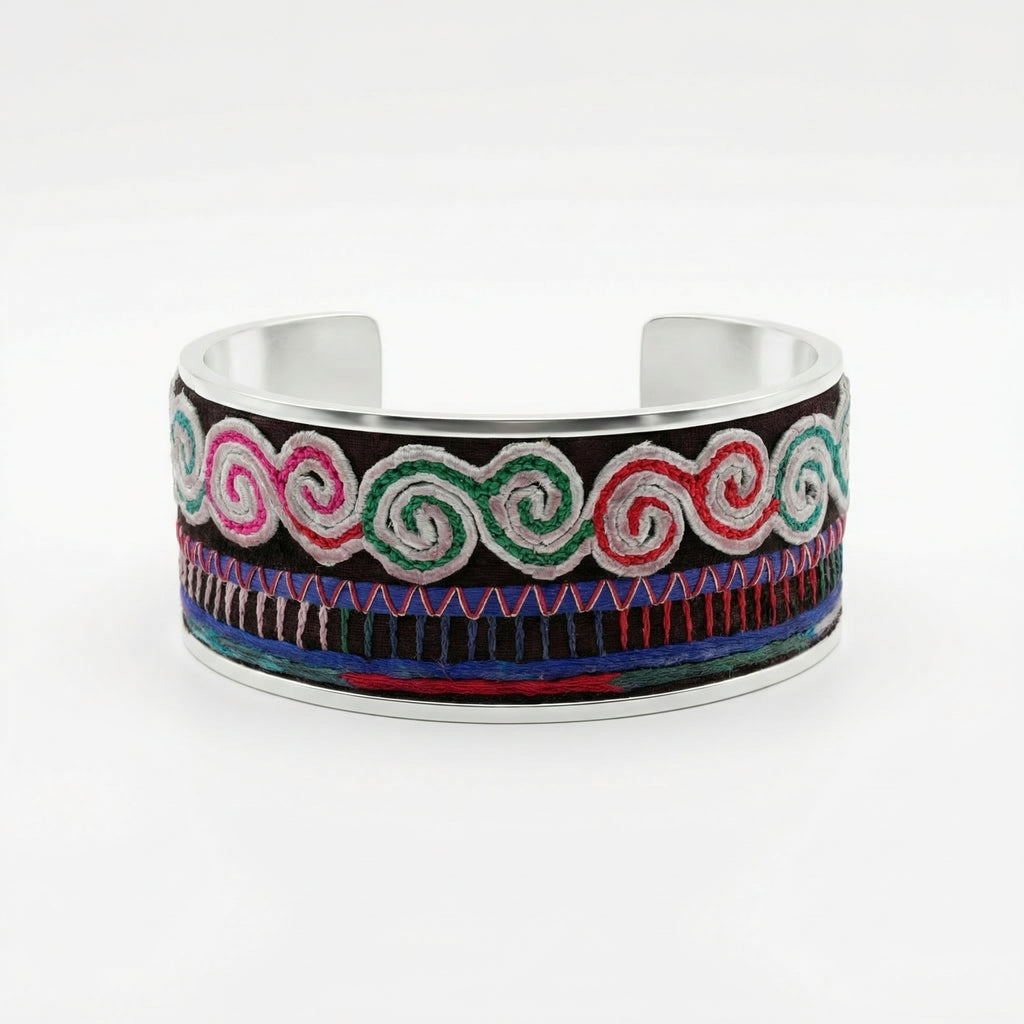 Vintage Embroidery Miao Silver Bracelet | Heritage