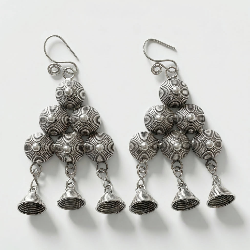 Miao Silver Earrings  | Ethnic Heritage