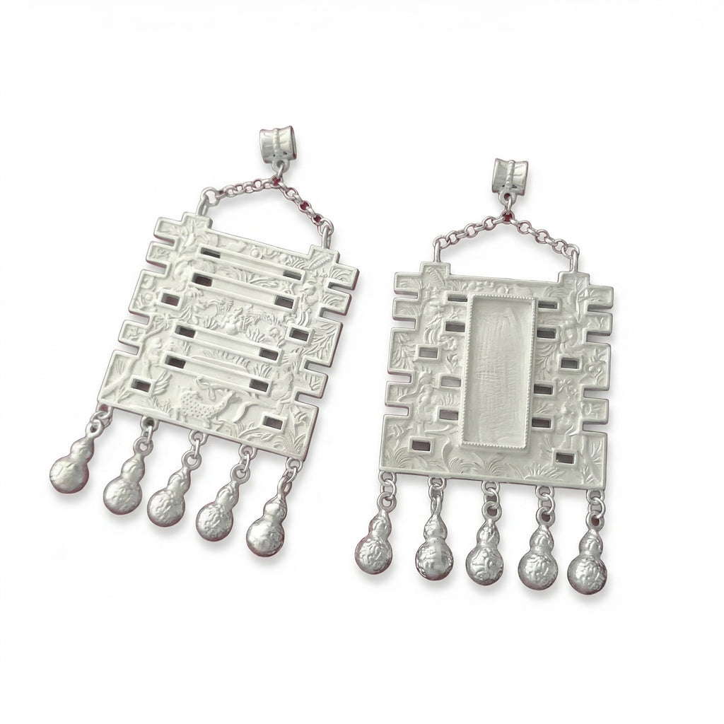 Miao Silver Earrings | Ethnic Heritage