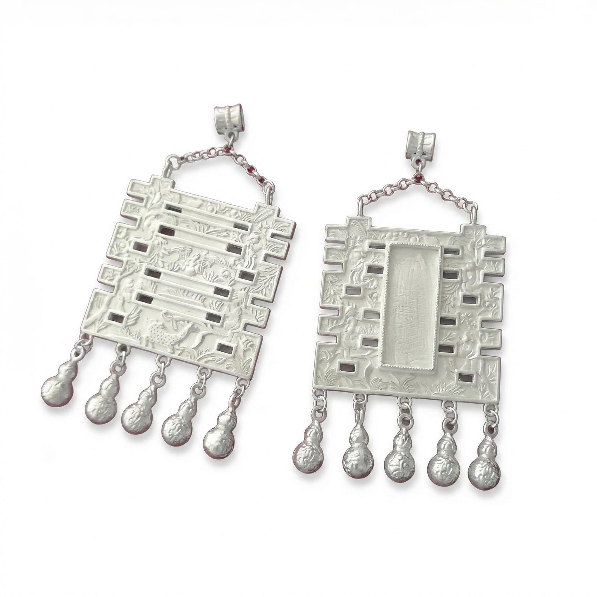 Miao Silver Earrings | Ethnic Heritage