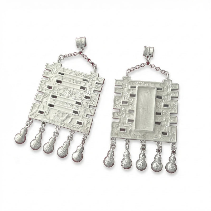 Miao Silver Earrings | Ethnic Heritage