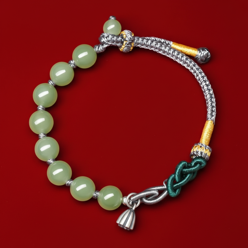 Hetian Jade Silver Lotus Seedpod String