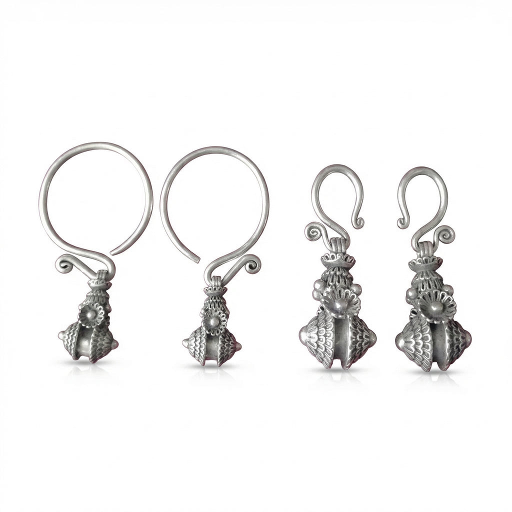 Miao Silver Earrings  | Ethnic Heritage