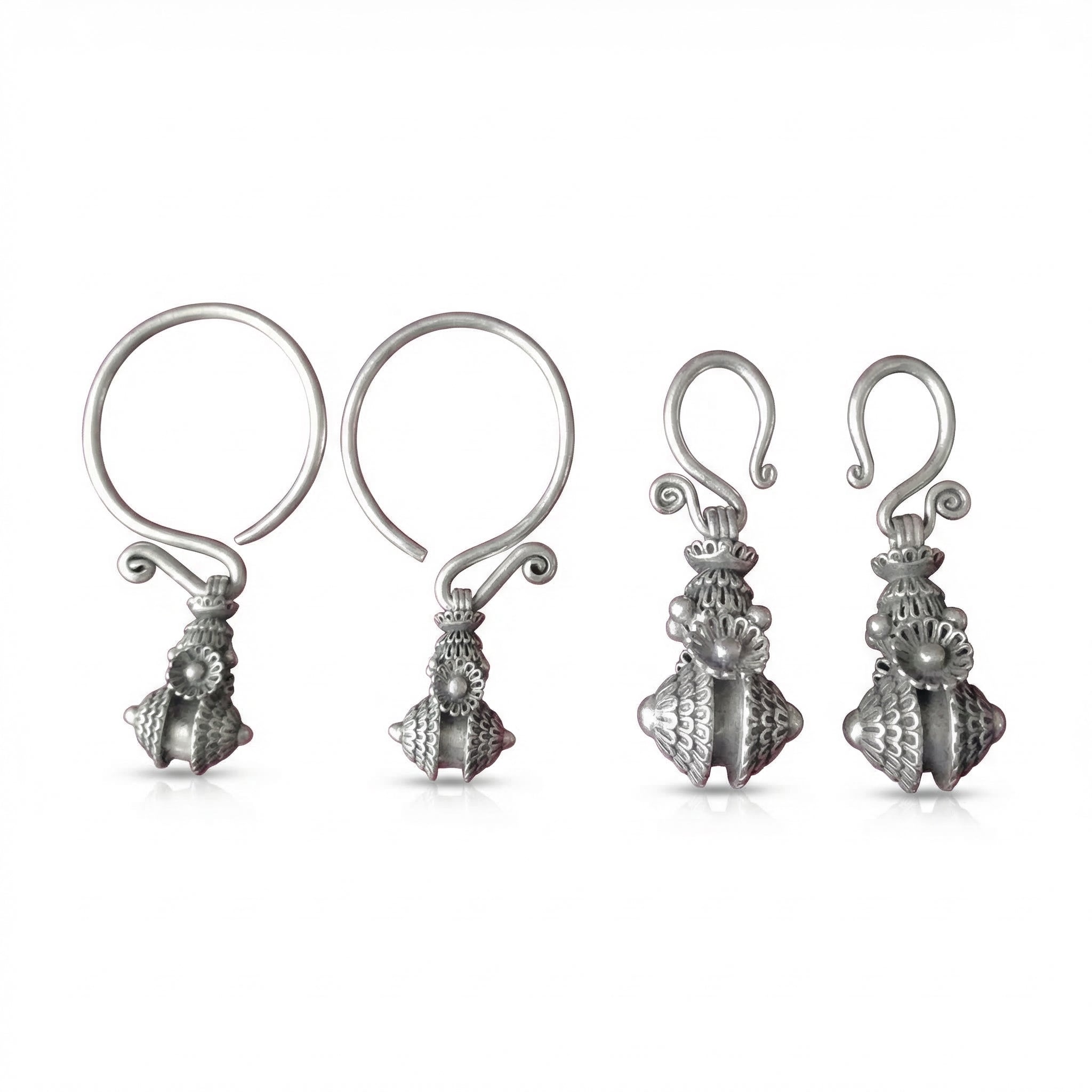 Miao Silver Earrings  | Ethnic Heritage