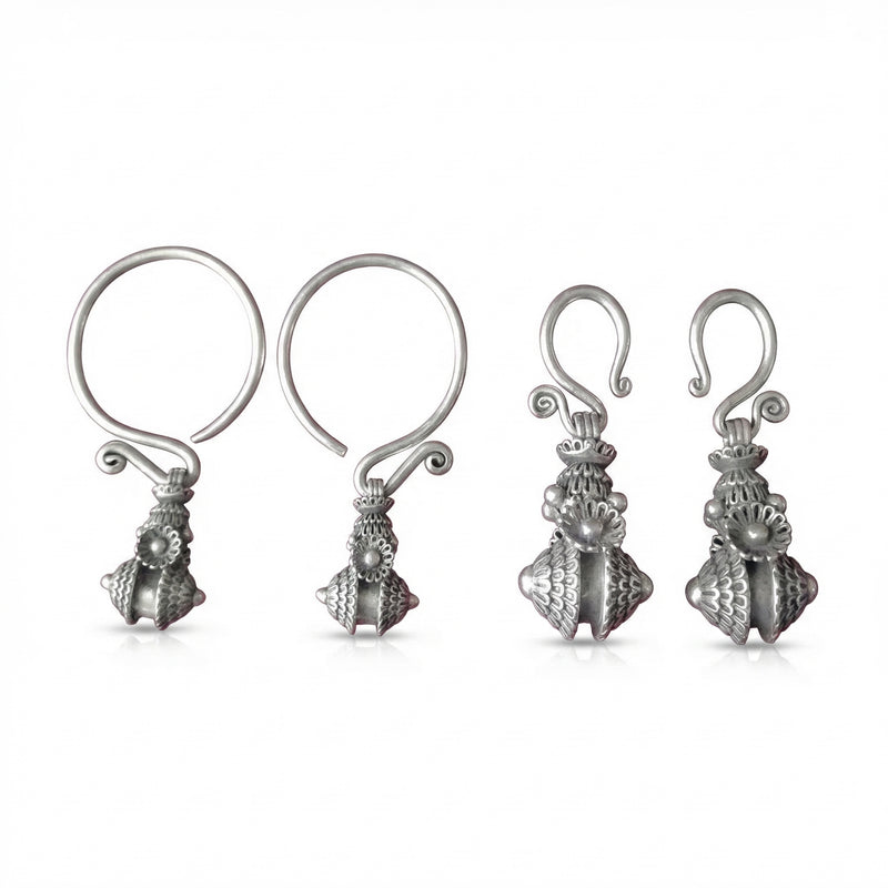 Miao Silver Earrings  | Ethnic Heritage