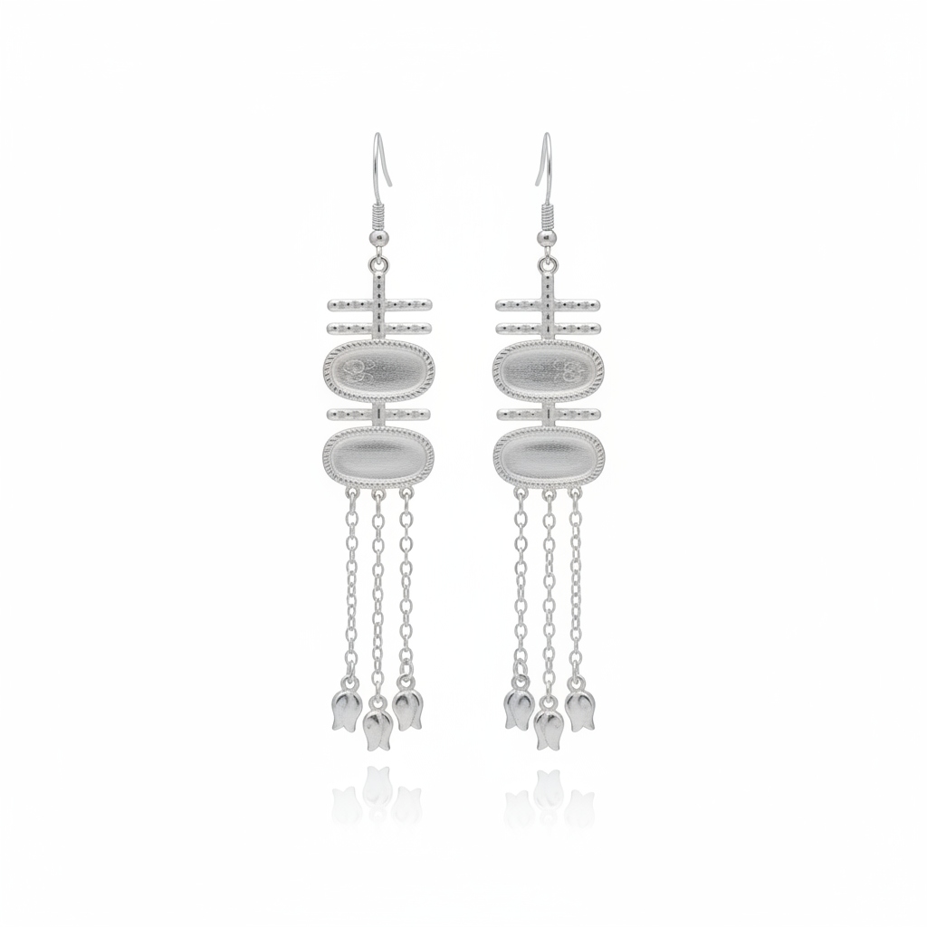 Miao Silver Earrings | Ethnic Heritage