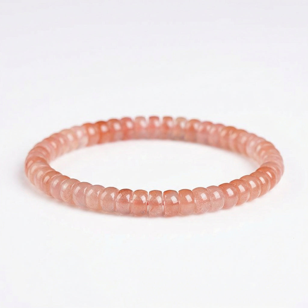 Water Red Quartz Straight-Cut Bracelet - Self Love & Tenderness | Heart Chakra